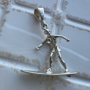 Surfer Pendant Vintage Sterling Silver 925 NOS